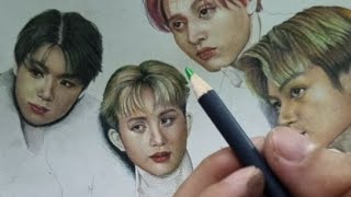 DRAWING 7 Heads Colored Pencil Portrait in RealTime [upl. by Shawna]