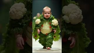 Baby Fashion Show  Vegetable  part 29 babyfashion cutebaby baby cute ai youtubeshorts [upl. by Serolod]