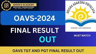 OAVS2024 FINAL RESULT OUT [upl. by Natehc]