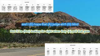 Amarillo by Morning by George Stait play along with scrolling guitar chords and lyrics [upl. by Yarazed]