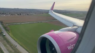 Wizz Air A321neo Landing at Grenoble Alpes Isere Airport GNB [upl. by Yrrol]