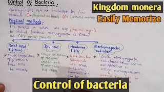 Control of bacteria  Physical And Chemical Method  Class 11 Biology [upl. by Koa]