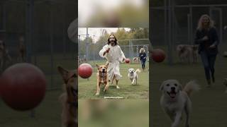 Jesus volunteers at animal shelter 🐾 jesus jesuschrist god faith jesuscristo [upl. by Etnomal880]