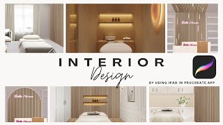 How to do Interior Design in IPAD 2024  easy way with PROCREATE [upl. by Dulsea415]