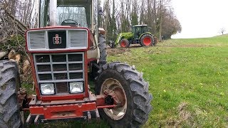 Abattage et Sortie de Bois  IH 844SB  Claas Axos 340 CX  2018 [upl. by Aikehs]