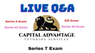 Series 7 Exam Prep LIVE QampA ALL FINRA Exams 830PM Tonight [upl. by Natala]