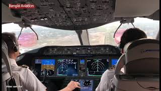 Biman Landing at Chittagong Airport  Boeing 787 Cockpit View [upl. by Rea]