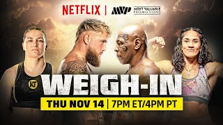 Jake Paul vs Mike Tyson MVP WeighIn  Netflix [upl. by Agnizn39]