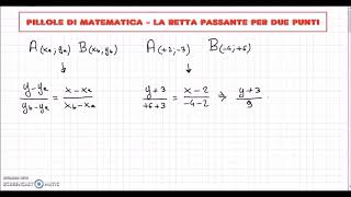 Pillole di Matematica  La retta passante per due punti [upl. by Keane]