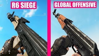 Rainbow Six Siege vs CounterStrike Global Offensive Weapons Comparison [upl. by Kylila485]