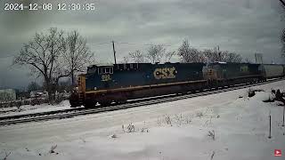 NS Train Breaks Knuckle and Makes Emergency Stop 2 CSX Trains Meet Trains In The Snow  Much More [upl. by Scever]