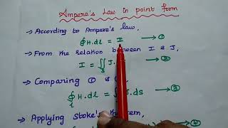 EMF  Amperes Law and Its applications in Tamil  EMFT  Amperes law in point form [upl. by Melcher578]