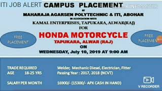 ITI CAMPUS HONDA MOTORCYCLE PRIVATE LIMITED COMPANY [upl. by Tseng]