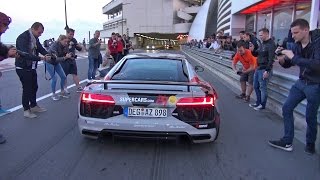 Audi R8 V10 Plus w Akrapovic Exhaust System [upl. by Neelac]