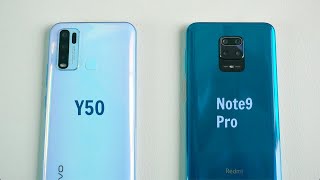 Vivo Y50 vs Redmi Note 9 Pro Speed and Camera Comparison [upl. by Mij]