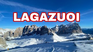 Lagazuoi  Armentarola ski Abfahrt  6 km Traumhaftes Ski fahren [upl. by Oicnanev]