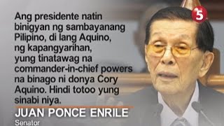 ENRILE TINAWAG NA MANGMANG SI PNOY [upl. by Eirahcaz]