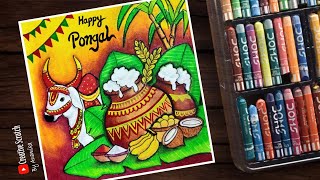 Pongal Drawing Easy Step By Step  Pongal Drawing Easy Painting pongal pongaldrawing [upl. by Luelle3]