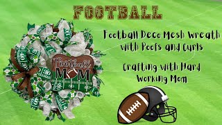 Football Deco Mesh Wreath Crafting with Hard Working Mom [upl. by Nehgem102]