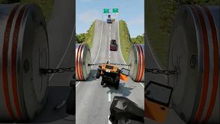 Reverse Cars vs Chain Bollards Crashshorts beamngdrive shortvideo [upl. by Leigh]