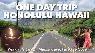 One Day in Hawaii Exploring Keawaula Beach Makua Cave amp Paradise Cove Luau Experience [upl. by Brana962]