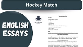 Hockey Match Essay With Quotations [upl. by Phox]