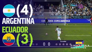 Penalty shootout ⚽ Argentina 43 Ecuador 🏆 AMERICA CUP 2024  Video game simulation [upl. by Amehr249]