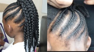 SIMPLE CORNROWS HAIRSTYLES  CROCHET BUN [upl. by Lizabeth]