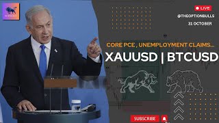 LIVE XAUUSD  BTCUSD  SMC  31 October  THEOPTIONBULLS bitcoin ethereum xauusd [upl. by Bokaj754]