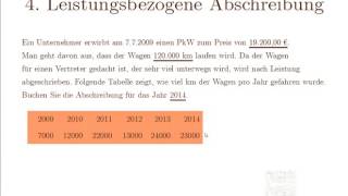 4 Kaufleute lernen leicht Buchhaltung Leistungsbezogene Abschreibung [upl. by Anomahs]