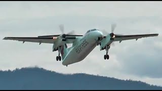 Air Canada Express Dash 8100 takeoff from Castlegar British Columbia CYCG [upl. by Luben]