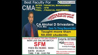 Revision of Basic FM For CACMA Final SFM By Srivastava Sir [upl. by Asiar]