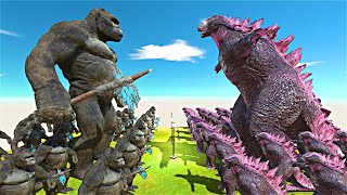 Legendary Growing War  King Kong vs New Godzilla 2024  Animal Revolt Battle Simulator [upl. by Hinckley]