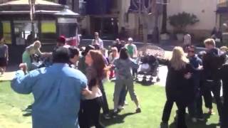 Maria Menounos Dances with Mario Lopez and the Rest of the Extra Crew at The Grove [upl. by Innad]