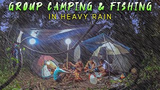 2 DAYS Group Camping amp Fishing in Heavy Rain amp Thunderstorm Fishing From JungleRivercampinginindia [upl. by Uhp]