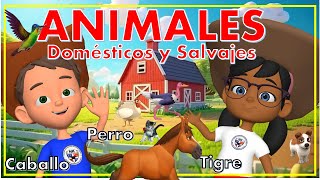 Los animales DOMESTICOS y SALVAJES Juego Interactivo para niños [upl. by Olegnaed553]