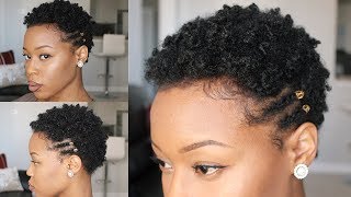 STYLING AWKWARD LENGTH SHORT 4C HAIR  Twist Out Frohawk  Lusters Scurl [upl. by Daj811]