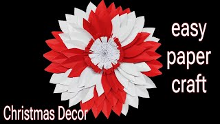 DIY Easy paper craft for Christmas Decorations🎀  Christmas Decorations ideas  paper flower diy [upl. by Sherry754]