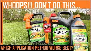 Spectracide Weed Stop for Lawns  Best Weed Killer for Lawns How to kill Creeping CharlieGround Ivy [upl. by Herson]