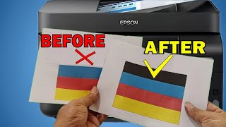 3 WAYS To Fix EPSON PRINTER COLOR PROBLEM VIA HEAD CLEANING POWER CLEANING AND INK FLUSH MANUALLY [upl. by Knuth]