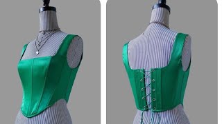 DIY How Make A Corset TopHow To Sew A Square Neck Corset Top DIY [upl. by Adnilev]