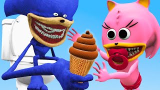 SONIC TAPES FED AMY BABY ICE CREAM IN Garrys Mod [upl. by Standford]