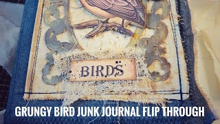 Grungy Bird Junk Journal Flip Through [upl. by Madox615]