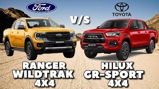 FORD RANGER WILDTRAK 4x4 vs TOYOTA HILUX GRS 4X4  COMPARISON SPECS amp PRICE [upl. by Inihor122]