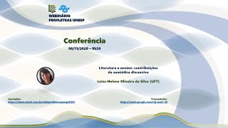 Webinário ProfLetras UNESP  Conferência Literatura e ensino contribuições da semiótica discursiva [upl. by Arleen653]