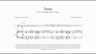 Taste  Sabrina Carpenter  FLUTE AND PIANO SHEET MUSIC PDF  Arrangify [upl. by Akemehc]