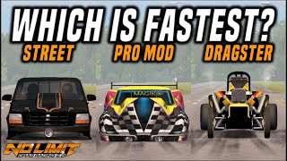 Street Vs Division X Vs Dragster Cars  Which Is Fastest  No Limit Drag Racing 20 [upl. by Nikkie]