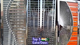 simple fancy metal and steel gate design  simple gate grill design  steel gate design for home [upl. by Dilly]