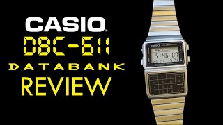 REVIEW Casio DBC611 Databank VintageRetro Digital Calculator Watch [upl. by Kamilah]