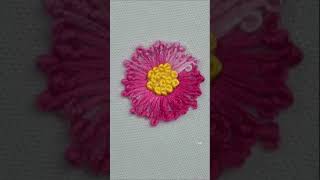 Pistil Stitch Flower Brazilian embroidery tutorial shortsmalinagm [upl. by Marshall]